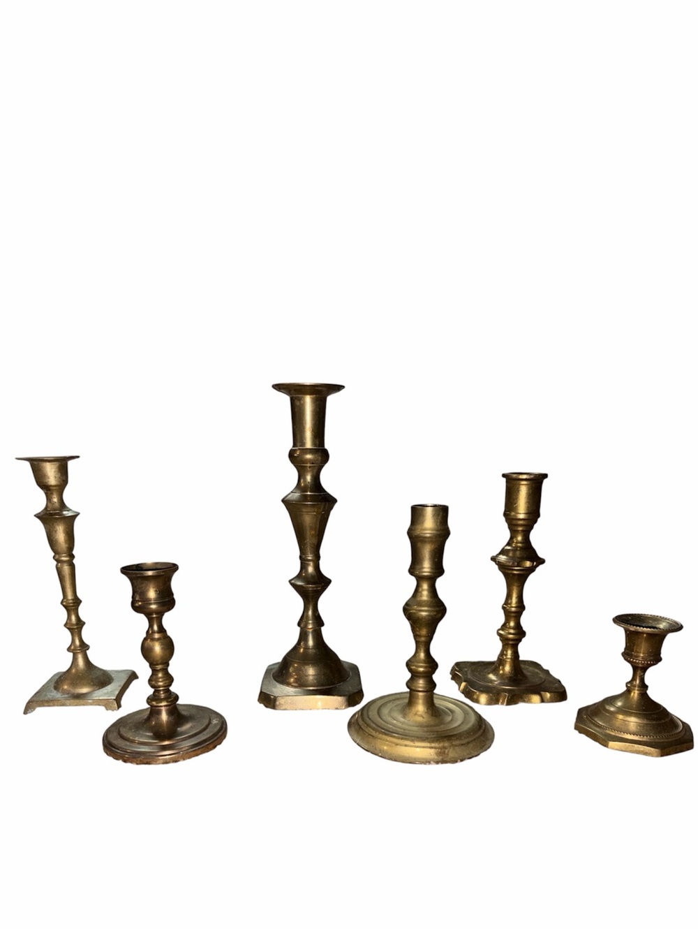 Vintage Brass Candlestick Set in Gold Finish